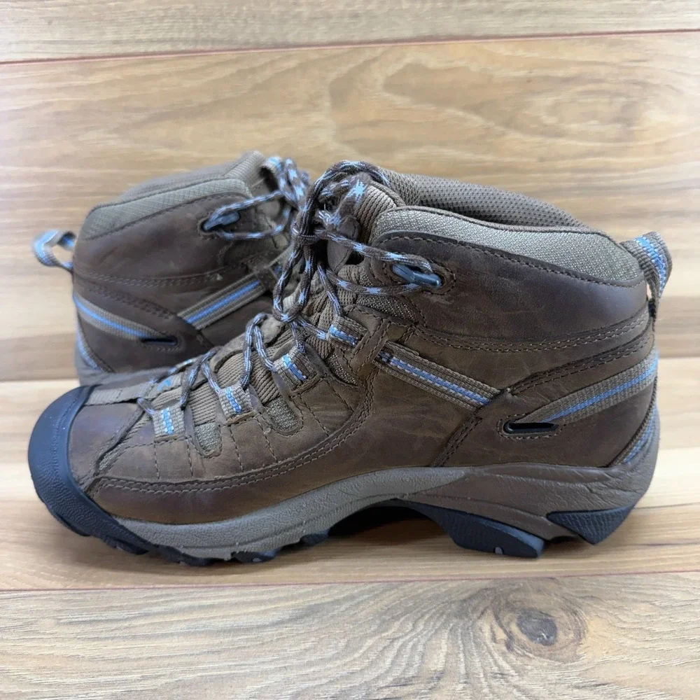 KEEN Targhee II Dry Mid Boots Womens 8 Brown Leather Waterproof Hiking Outdoor